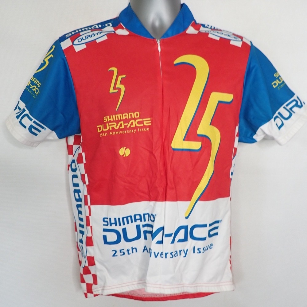 Shimano Men's Dura-Ace 25th Anniversary Cycling Jersey Red White Blue L 1998